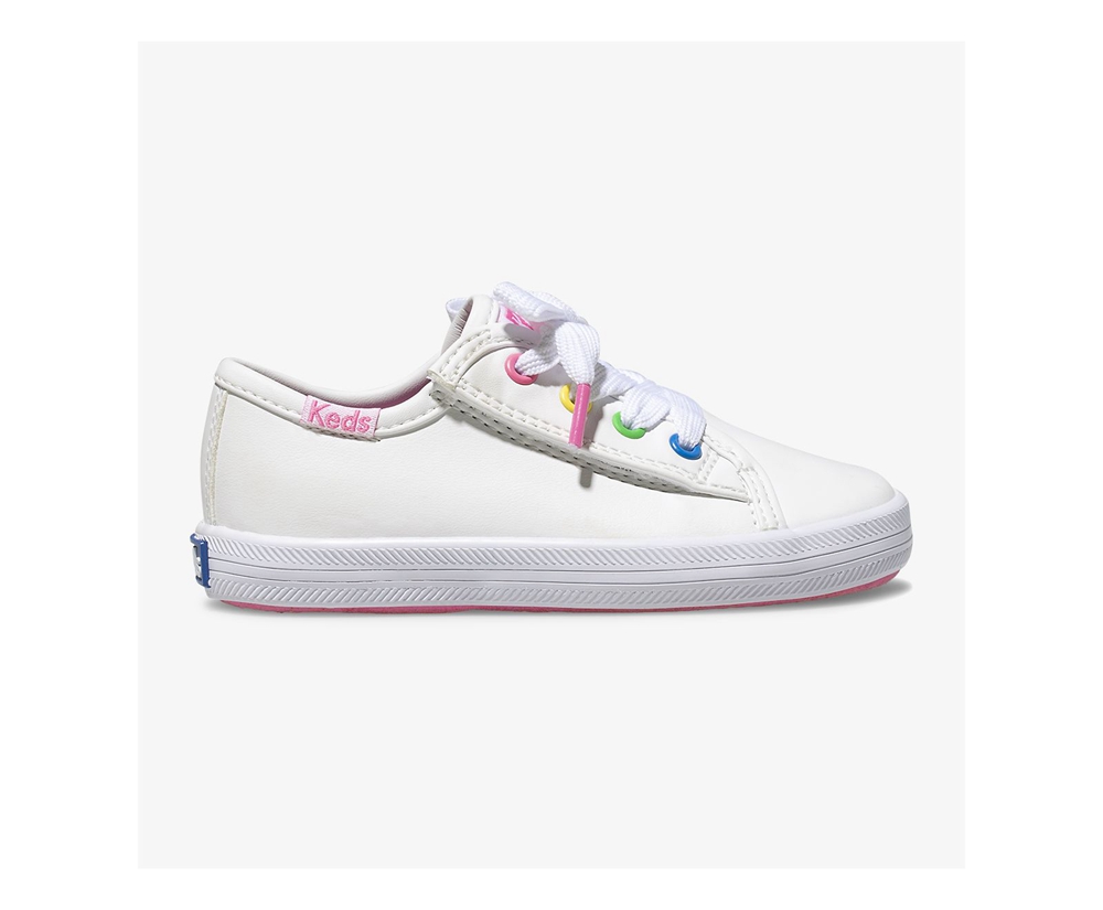 Basket Keds Enfant Blanche - Kickstart Multi-Color Eyelets Jr. - 103-QSWDMV